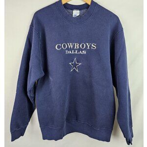 Dallas Cowboys Vintage Sweatshirt Men's Size Large Blue Salem Sportswear USA 90s